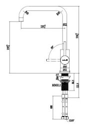 Reginox Logan Inox Küchenarmatur mit schwenkbarem Auslauf, komplett Edelstahl R31797