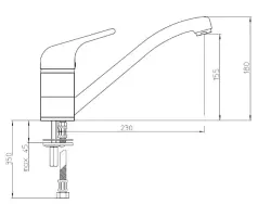 Reginox Ela Basic Küchenarmatur mit schwenkbarem Auslauf R31599