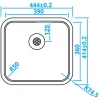 Caressi Basic Line RVS spoelbak 44.4x41.4 vlakbouw onderbouw opbouw CABLPP39R50 1208920574