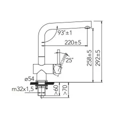 CARESSI Chrome Einhebel-Küchenmischer Chrom CA108CH ECO 1208920641