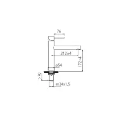 CARESSI Black Line Einhebel-Küchenmischbatterie, Edelstahl, Schwarz CA116BK ECO 1208920651