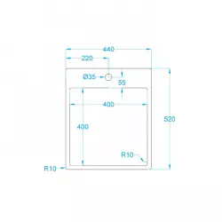 Caressi Küchenspüle CAPP40KR10 B44XL52XD18.5 cm nahtloser Stecker 1208920666