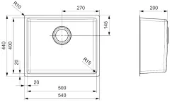 Reginox Houston Edelstahl Küchenspüle 50x40 Unterbau, Aufliegend und Flachmontage L2100 R32855