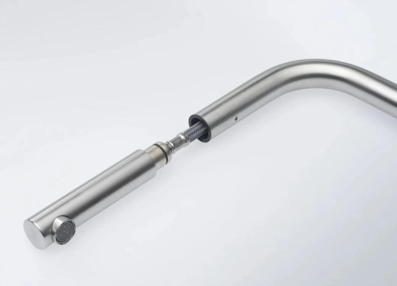 Franke Edelstahl gebürstete Küchenarmatur Atlas Neo ausziehbarer Auslauf Inox 115.0521.438