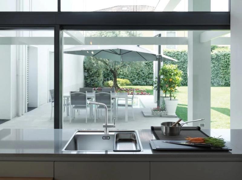 Franke Edelstahl gebürstete Küchenarmatur Atlas Neo ausziehbarer Auslauf Inox 115.0521.438