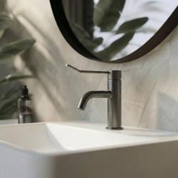 Waterevolution Flow Waschtischarmatur inkl. Klickverschluss, PVD Gun Metal T111GME
