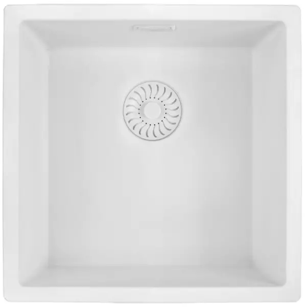 Caressi White Line Quartz Küchenspüle Weiß 40cm Flachmontage CAGRPP40WH-FL 1208921336