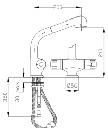 DEMM Thermostat-Küchenarmatur mit ausziehbarem Auslauf und Spülbrausefunktion, Chrom 1208947360