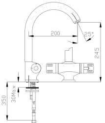 DEMM Thermostatische Küchenarmatur mit schwenkbarem Auslauf, Chrom 1208947361