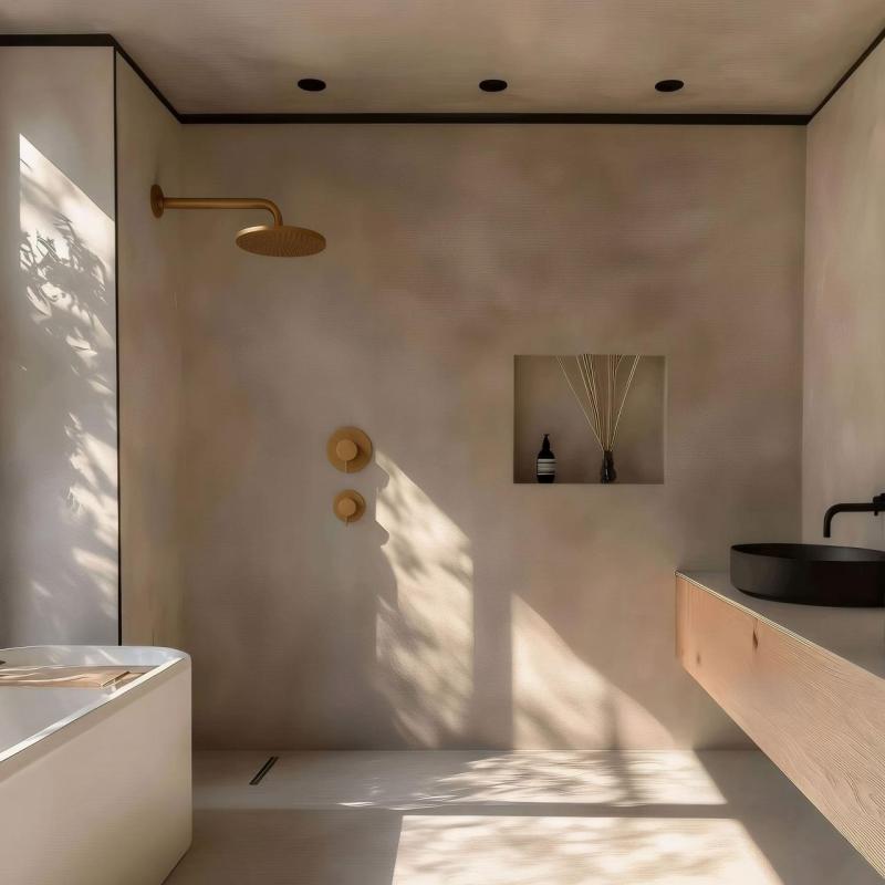 Waterevolution Flow Unterputz-Duschthermostat mit 1 Umstellventil Messing gebürstet