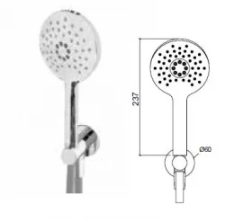 Waterevolution Flow Handbrause-Set komplett mit Wandanschluss Edelstahl T1621RIE