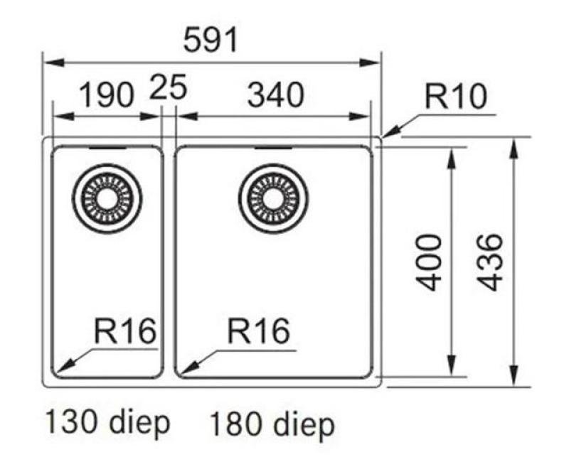 Franke Maris MRX 260 BR 1,5 eineinhalb Edelstahl Küchenspüle Flachmontage, großes Becken rechts 1270568040
