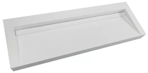 Solid-S Quatra Waschbecken aus Solid Surface, mattweiß, ohne Hahnloch mit Solid Cover B140xT45xH8 1208952413