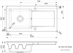 Reginox RL504CW Keramik Küchenspüle Weiß mit Abtropffläche 100x50cm 1208952820