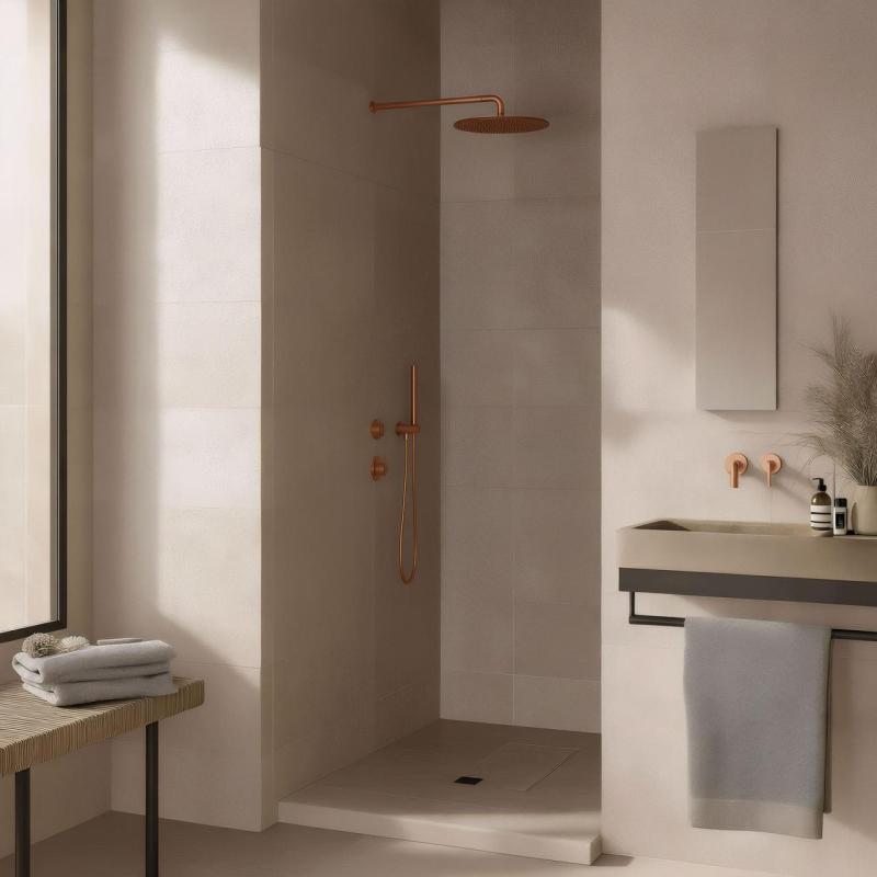 Waterevolution Flow Einbau-Duschthermostat mit 1 Umstellventil aus Kupfer