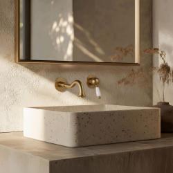 PB Nostalgie Unterputz-Waschtischbatterie Vintage, Auslauf 21cm, Bronze