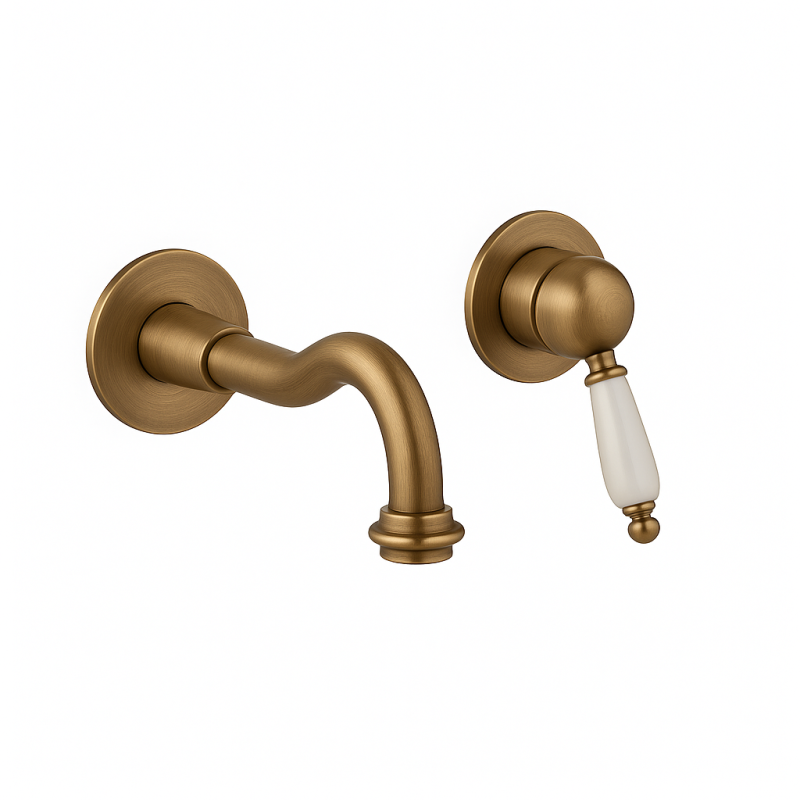 PB Nostalgie Unterputz-Waschtischbatterie Vintage, Auslauf 21cm, Bronze