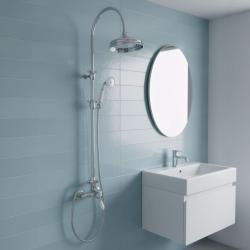 PB Nostalgisches Duscharmatur-Set mit Regenbrause Chrom