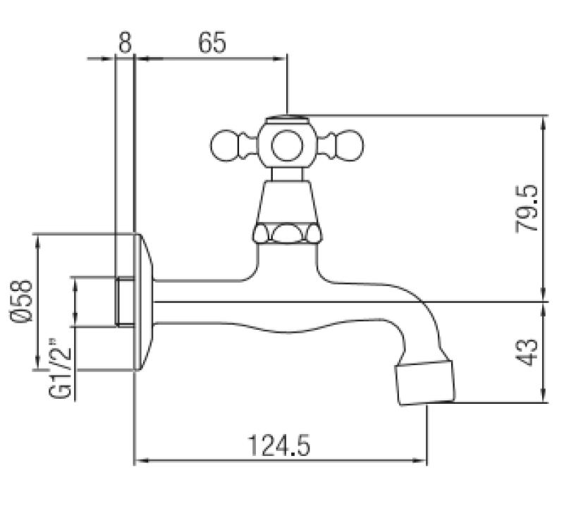 PB Classic Wand-Kaltwasserarmatur mit Sterngriff mattschwarz 1208952981