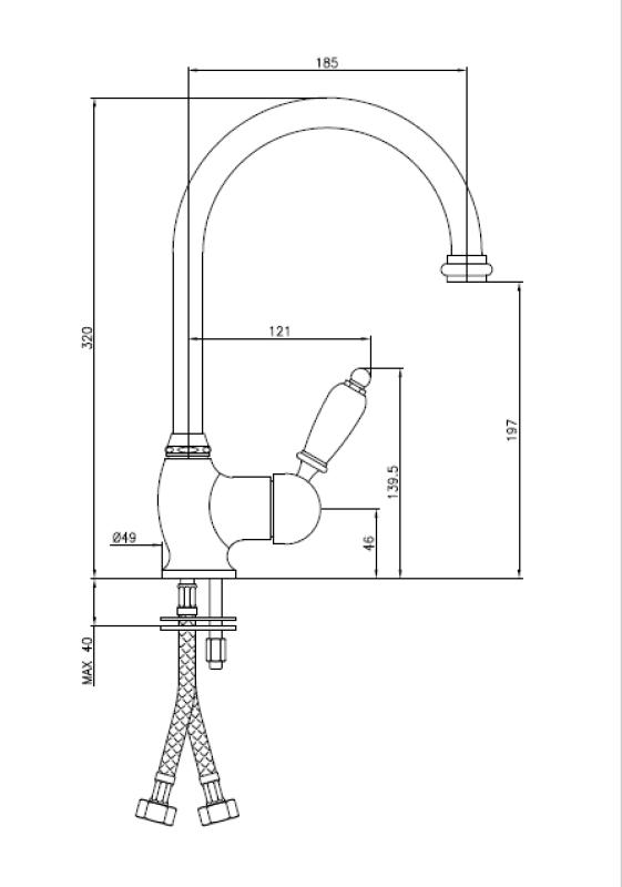 PB Classic Einhebel-Küchenarmatur mit schwenkbarem Auslauf 200 mm, Edelstahl 1208953115