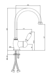 PB Classic Einhebel-Küchenarmatur mit schwenkbarem Auslauf 200 mm, Gold 1208953116