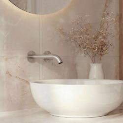 SB Round Unterputz-Waschtischarmatur, gebürstetes Nickel 162mm