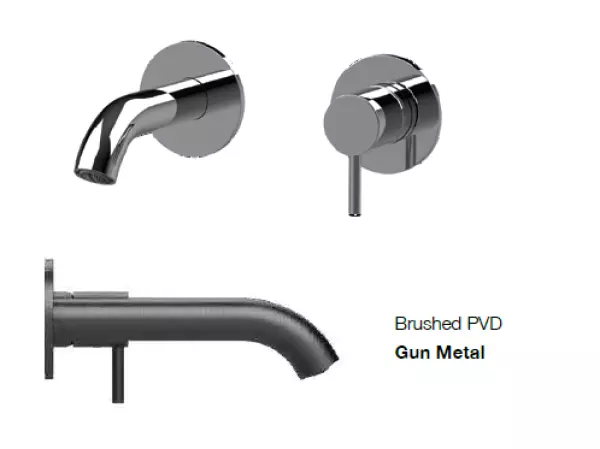 SB Round Unterputz-Waschtischarmatur, Gun Metal PVD 102mm