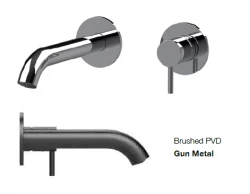 SB Round Unterputz-Waschtischarmatur, Gun Metal PVD 162mm