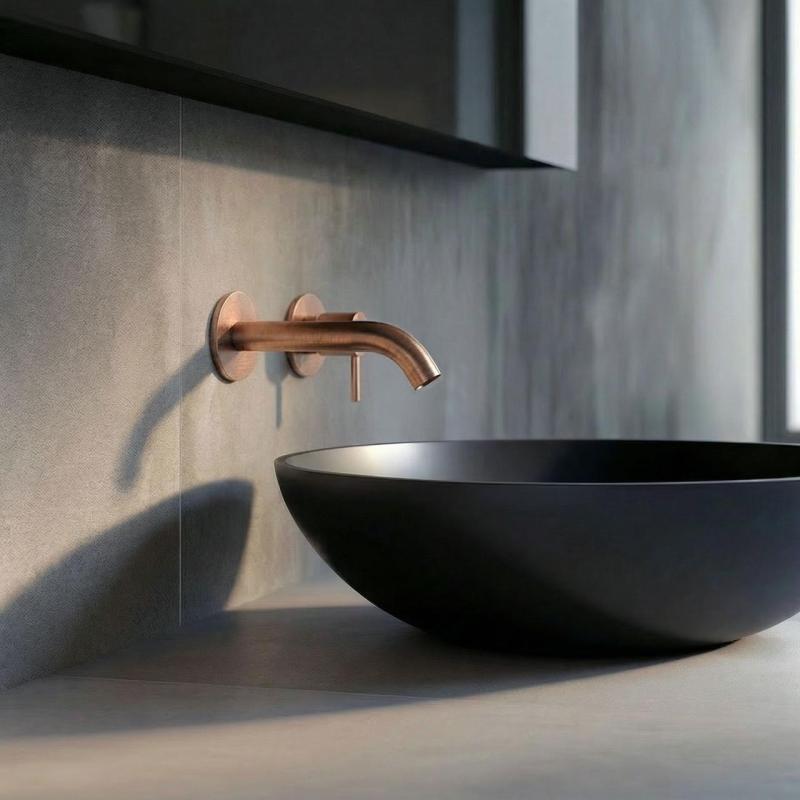 SB Round 316 Unterputz-Waschtischarmatur, gebürstetes Kupfer PVD 132mm