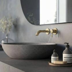 SB Round 316 Unterputz-Waschtischarmatur, gebürstetes Messing PVD 102mm