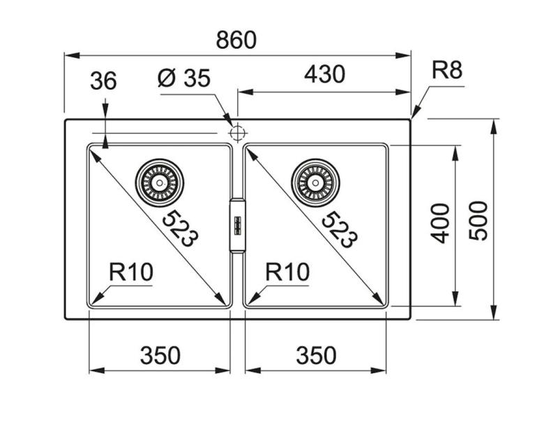 Franke Sirius 2 S2D 620 Kunststoff Doppelspülbecken Schwarz Aufbau 143.0634.552