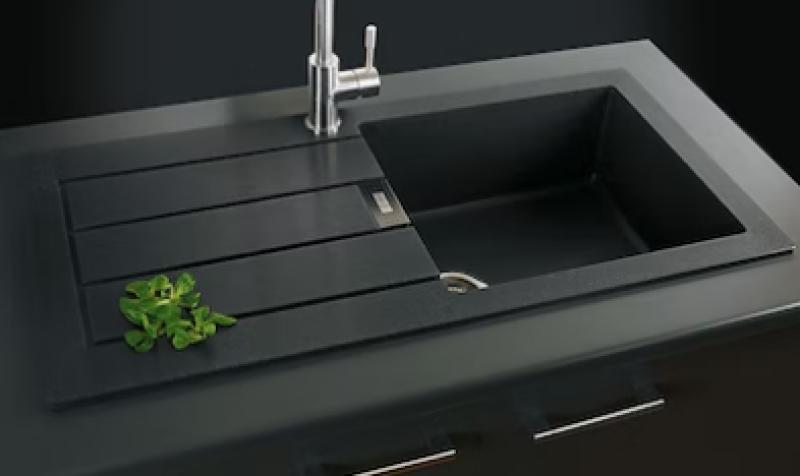 Franke Sirius 2 S2D 611 Kunststoffspüle mit Abtropffläche schwarz Aufbau 100x50 143.0634.480