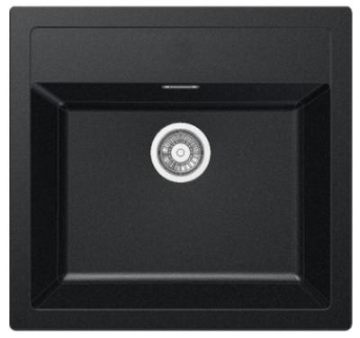 Franke Sirius 2 S2D 610.50 Kunststoff schwarzes Spülbecken 56x53cm Aufbau mit Hahnloch 114.0271.940