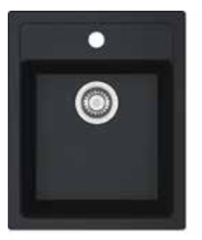 Franke Sirius 2 S2D 610.40 Kunststoff schwarzes Spülbecken 43x53cm Aufbau mit Hahnloch 114.0568.053