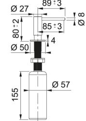 Franke Atlas Gold Einbau-Seifenspender, PVD Gold 112.0717.105