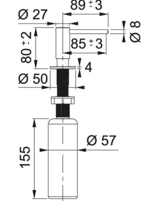 Franke Atlas Kupfer Einbau-Seifenspender, PVD Kupfer 112.0717.104