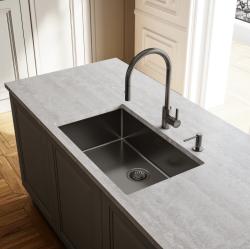 Franke Küchenarmatur Eos Neo mit ausziehbarem Brausekopf, PVD Gun Metal 115.0628.256