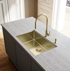 Franke Küchenarmatur Eos Neo mit ausziehbarem Brausekopf, PVD Gold 115.0681.244