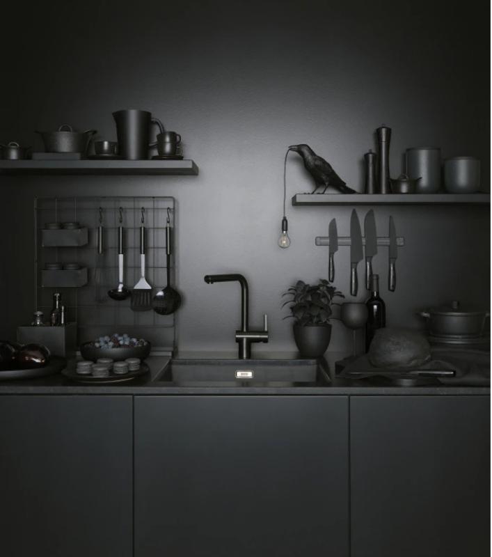 Franke Atlas Neo Sensor Küchenarmatur mit schwenkbarem Auslauf, Schwarz gebürstet 115.0625.525