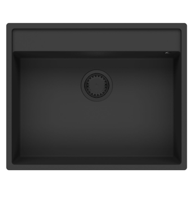 GraniteMy Bremen Granit Spüle 64x52 cm schwarz Aufbau, Unterbau und flächenbündiger Einbau mit Lochbank 1208953874