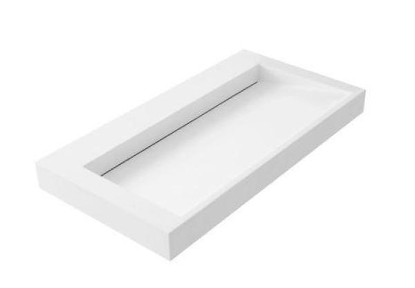 Solid-S Quatra Waschbecken aus Solid Surface, matt weiß, ohne Hahnloch, 90x45,5cm, 1208953900.