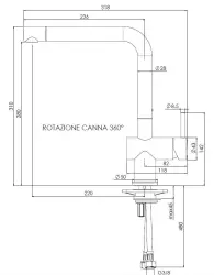 Reginox Yadkin Küchenarmatur mit schwenkbarem Auslauf, Weiß matt R34767