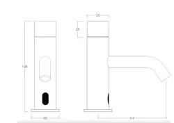 Waterevolution Flow elektronische Waschtischarmatur, Infrarot-Sensor batteriebetrieben, Edelstahl T110EIE