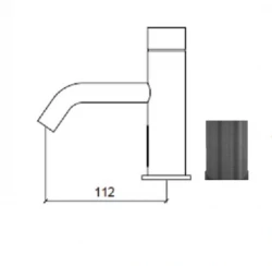 Waterevolution Flow elektronische Waschtischarmatur mit Infrarot-Sensor, batteriebetrieben, Gun Metal T110GME