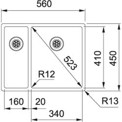 Franke Bolero plus R12 BXX 260 BR 1,5 anderthalb Edelstahlspüle, flächenbündig 127.0455.331