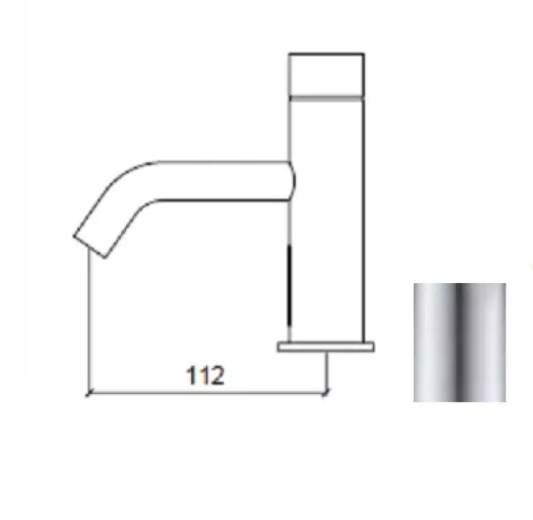 Waterevolution Flow elektronische Waschtischarmatur, Infrarot-Sensor auf Netzbetrieb 230 Volt, Edelstahl T110EEIE