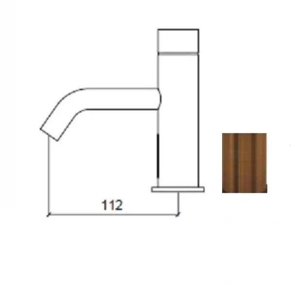 Waterevolution Flow elektronische Waschtischarmatur mit Infrarot-Sensor, Netzbetrieb 230 Volt, Kupfer T110EECPE