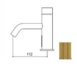 Waterevolution Flow elektronische Waschtischarmatur mit Infrarot-Sensor, Netzbetrieb 230 Volt, gebürstetes Messing T110EEFLE