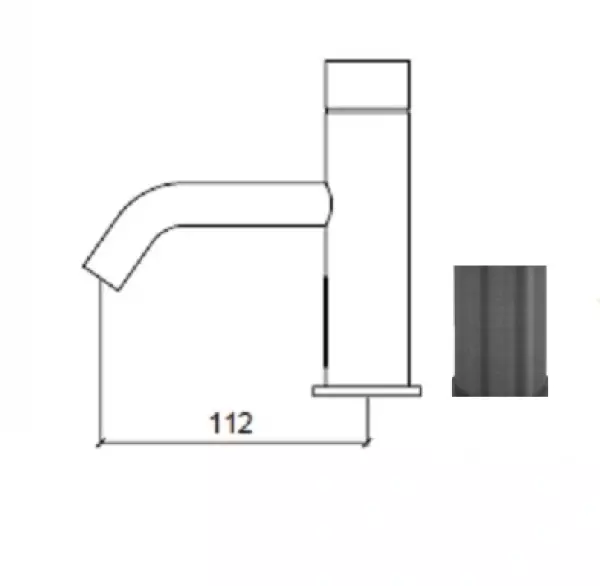 Waterevolution Flow elektronische Waschbeckenarmatur mit Infrarot-Sensor, Netzbetrieb 230 Volt, Gun Metal T110EEGME