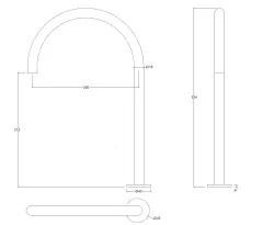 Waterevolution Flow 2-Loch Waschtischarmatur Schwarz mit hohem 213mm U-Auslauf T1122UPR